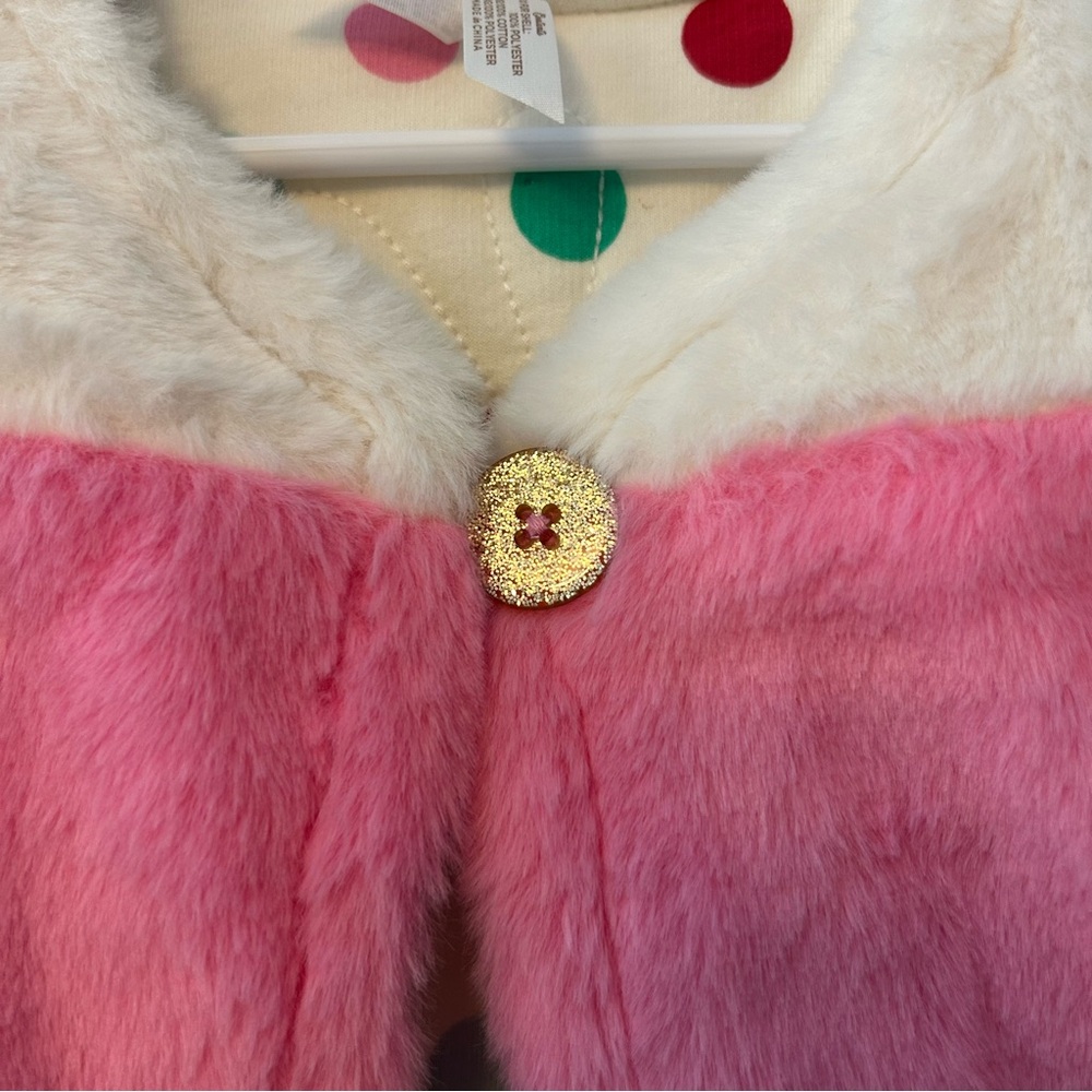 Matilda Jane gumdrop lane striped faux fur and polka dot reversible vest size 4 - Picture 4 of 14